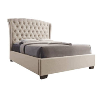 Brighton Fabric Queen Bed - Beige